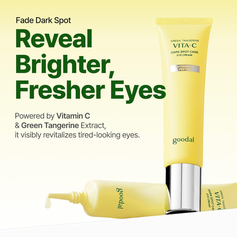 GOODAL Green Tangerine Vitamin C Dark Circle Eye Cream | Intensive Dark Circle Relief and Elasticity Treatment, Gentle, Non-irritating, Anti-Aging and Anti-Wrinkle Care 30ml