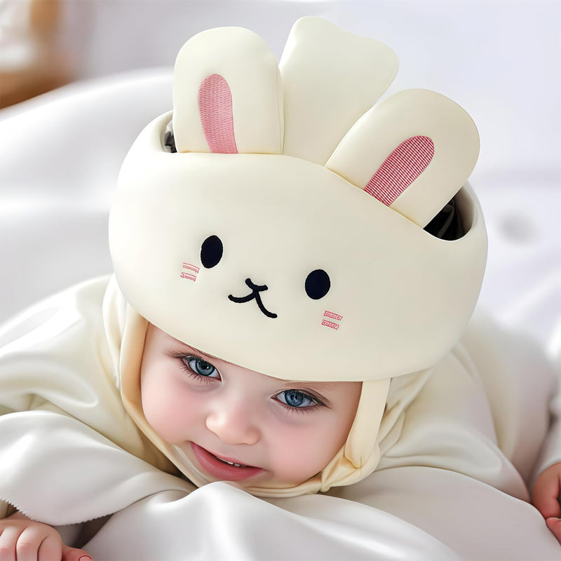 [Australia] - Baby Helmet for Crawling Walking ‚Äì Soft and Lightweight Baby Head Protector with Adjustable Straps, 360¬∞ Protection for Toddlers, Cute Bunny Ears Design, Perfect Baby Fall Back Head Protector Rabbit 