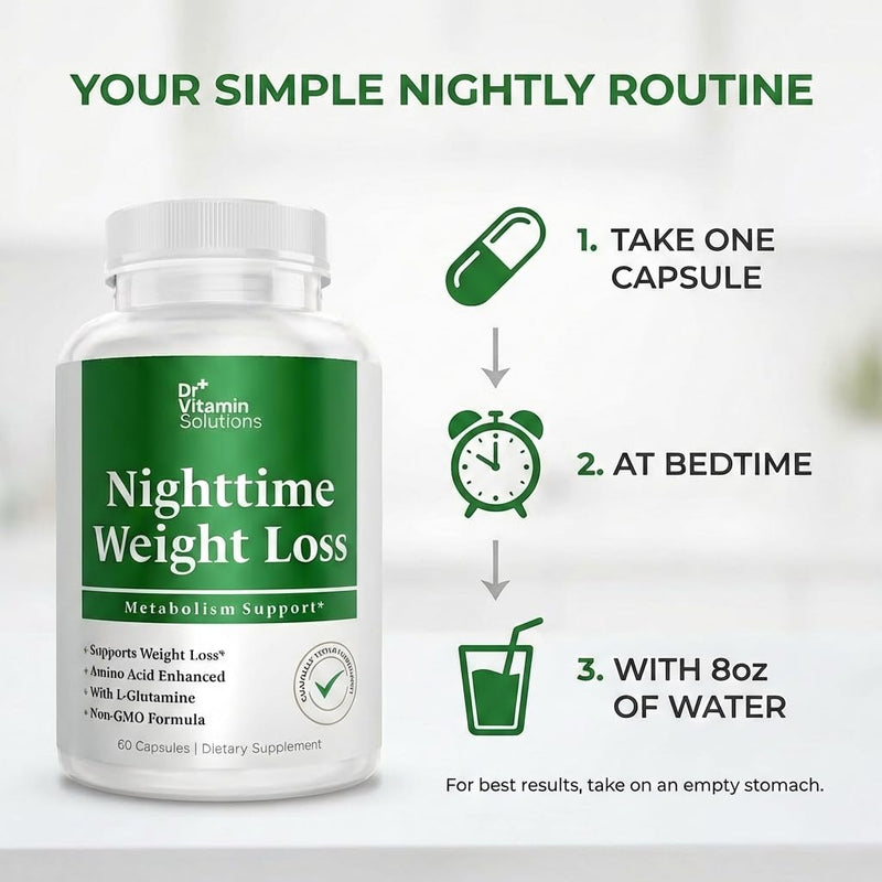Nighttime Fat Burner - Appetite Suppressant for Weight Loss, Sleep Support | For Women and Men, Metabolism Booster, Belly Fat, Night Shred, Non-GMO, Made in USA, Caffeine-Free, 60 Capsules 60 Count (Pack of 1)