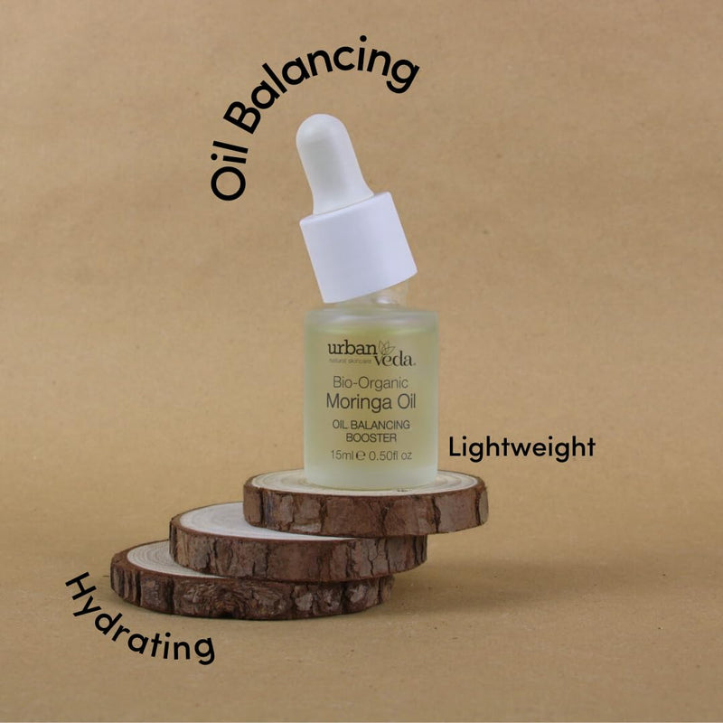 Urban Veda Bio Organic Moringa Oil with Magnesium | Vitamin C Oil Moisturizer | Squalane Oil for Acne Treatment | Zinc & Vitamin B | Vitamin E Oil for Redness Relief | Face Oil for Women | 0.50 Fl oz 0.5 Fl Oz (Pack of 1)