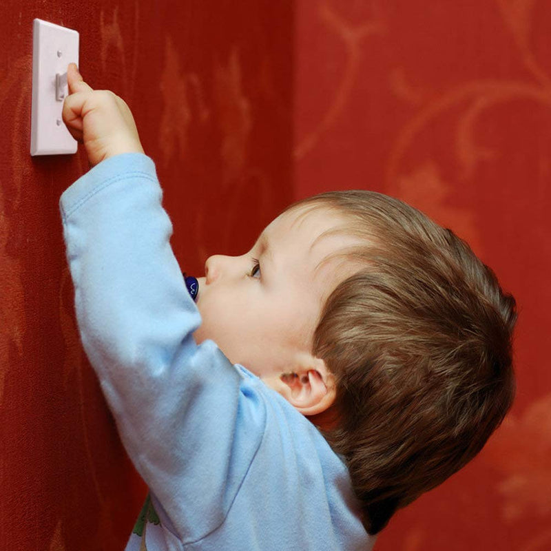 [Australia] - Light Switch Guard, ILIVABLE Child Proof Wall Switch Plate Protects Your Lights or Circuits from being Accidentally Turned On or Off by Children and Adults (White, 2 Pack) White 