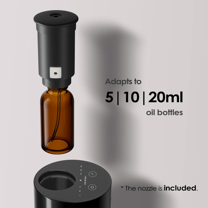 [Australia] - Waterless Diffuser for Essential Oil Nebulizer Battery Operated Mini Scent Air Machine Aromatherapy Atomizing Diffuser 1/2/3H/Time off 3 Mist Level for Home Cars Office (AN6 Black) AN6 Black 