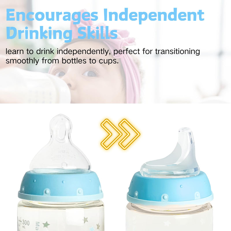 [Australia] - 6 Pack Replacement Silicone Spout Compatible with NUK Active and Learner Cups, Clear Silicone Dishwasher Safe No Spill BPA Free Nipple Replacement Spouts 1 Count (Pack of 6) 