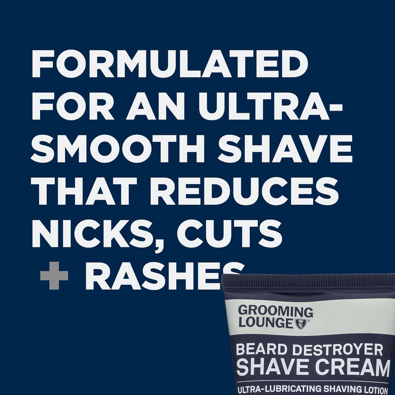 [Australia] - Grooming Lounge Beard Destroyer Shave Cream for Men - Bump, Irritation & Razor Burn Free Shaving Cream Sensitive Skin, Men Beard Care - Soft, Smooth, Easy Glide Low Shaving Foam Lather Formula, 3-Pack 