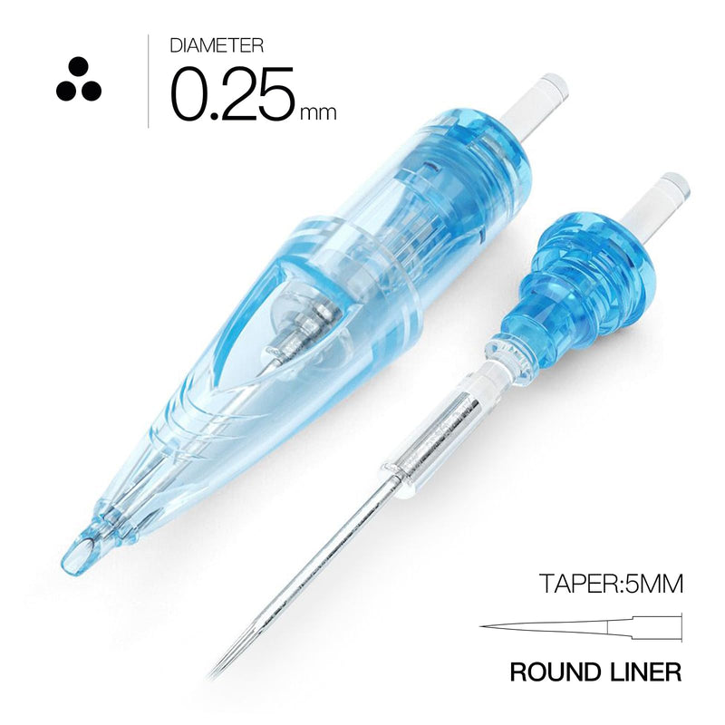[Australia] - WJX Tattoo Cartridges 20Pcs Disposable Needles Round Liner 0803RL 