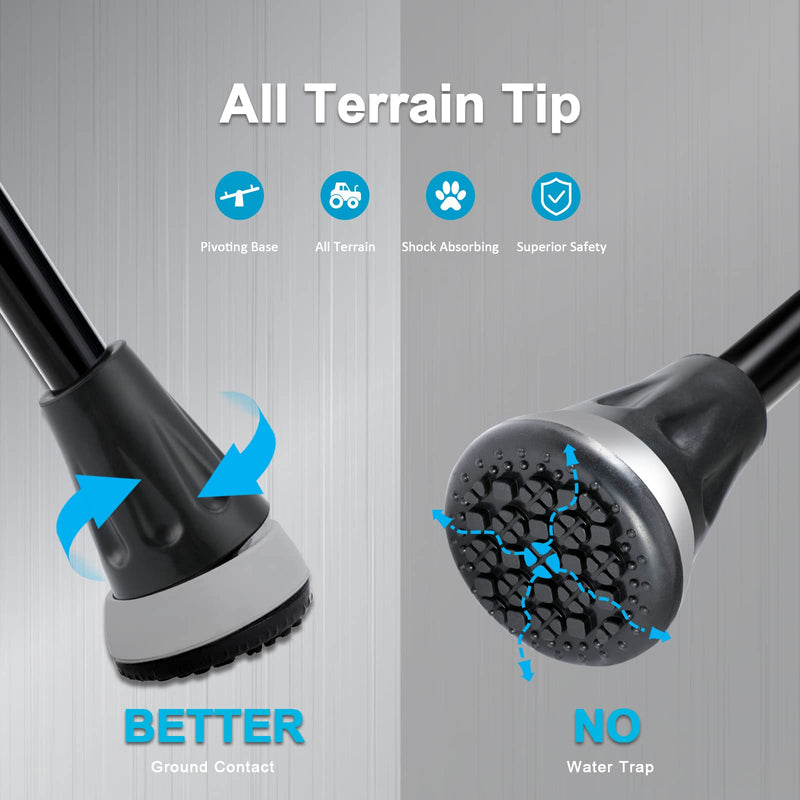 [Australia] - REHAND Walking Cane - Foldable, Adjustable, Collapsible Walking Canes for Men & Women, Heavy Duty All Terrain Tip, with Travel Bag | Walking Sticks for Seniors & Adults Natural Black 