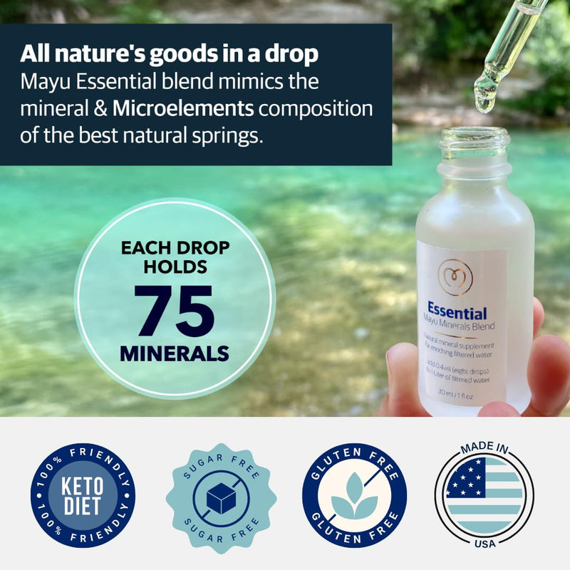 [Australia] - Mayu Concentrated Ionic Trace Mineral Drops - Rich Concentrate Electrolytes: Magnesium Chloride Sodium Supplements - Essential Blend Drop for Immune Support - Nutrient-Packed Alkaline Water (1) 1 