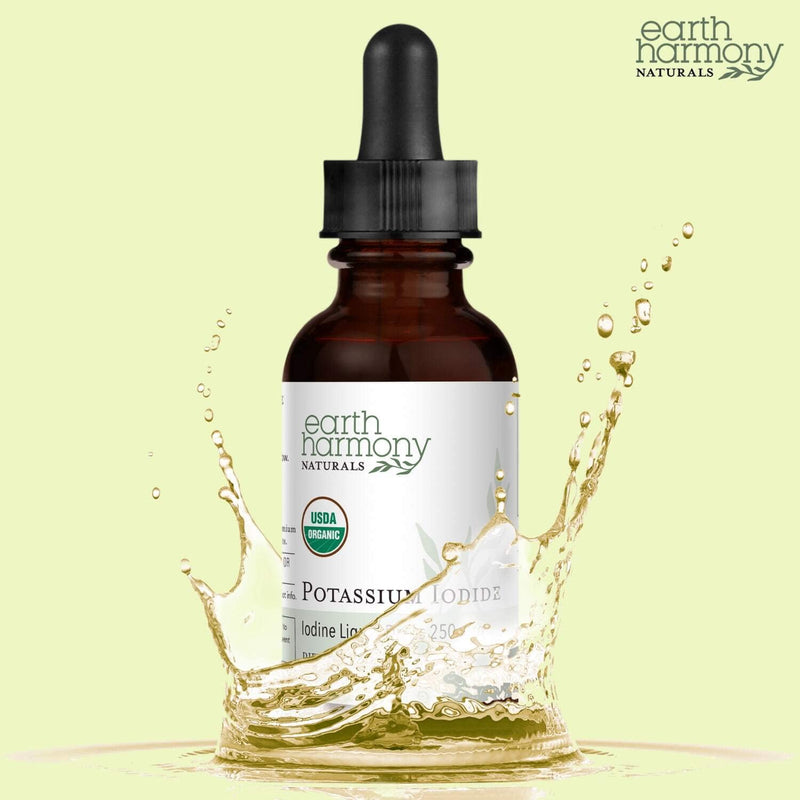 [Australia] - USDA Organic Potassium Iodide 250 mcg Liquid Supplement (6 Month Supply) - Supports The Thyroid Gland and Helps Exposure & Low Levels of Iodine - More Bioavailable Than Iodine Tablets, Pills - 1 Fl Oz Unflavored 1 Fl Oz (Pack of 1) 