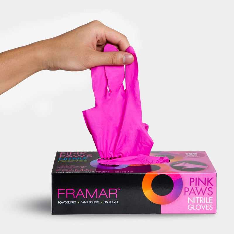 [Australia] - FRAMAR Pink Gloves Disposable Latex Free – Pink Nitrile Gloves Medium, Latex Free Gloves Medium, Plastic Gloves Disposable, Guantes de Nitrilo, Cleaning Gloves Medium, Non Latex Gloves Medium. 