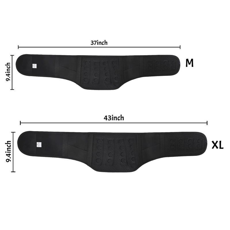 IPENNY Self Heating Waist Back Support Belt with Detachable Magnet Steel Plate Adjustable Therapy Lumbar Brace for Pain Relief (X-Large-black) X-Large-black