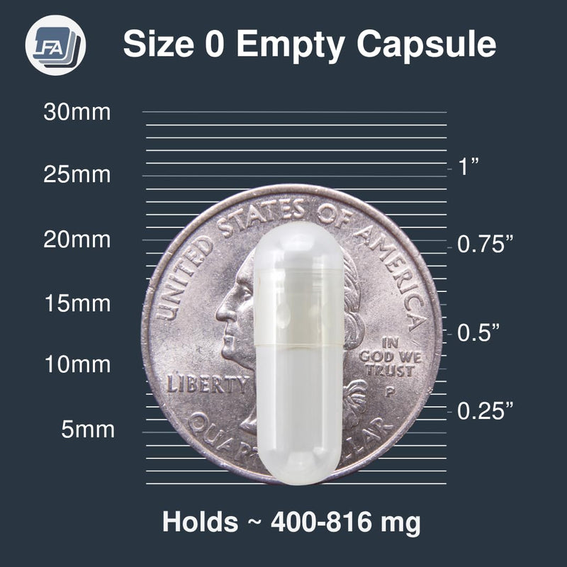 Size 0 Empty Capsules - Vegan Pullulan - 120 Count Vegetarian Capsules Empty - Joined Fillable 0 Vegetable Pill Capsules - Veggie Caps for DIY Vitamin Capsule Filling Kit - Halal Kosher Tapioca 120 Count (Pack of 1)