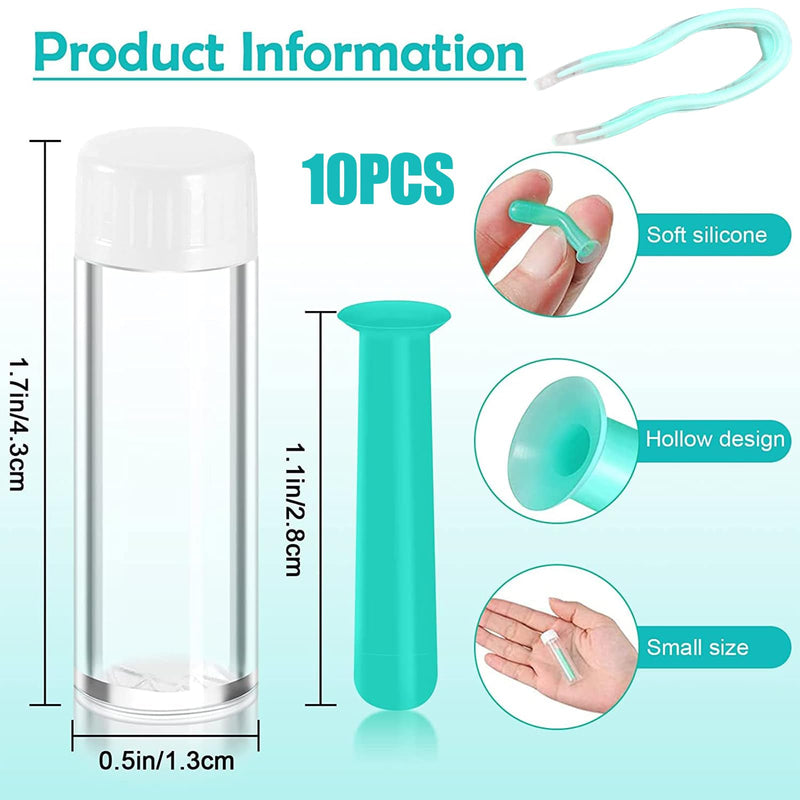 [Australia] - Hshenjhu Set of 5 Contact Lens Removers, Contact Lens Sucker with Storage Case, Green Contact Lens Removal with Tweezers, Contact Lens Remover, for Hard and Soft Contact Lenses Home Travel 