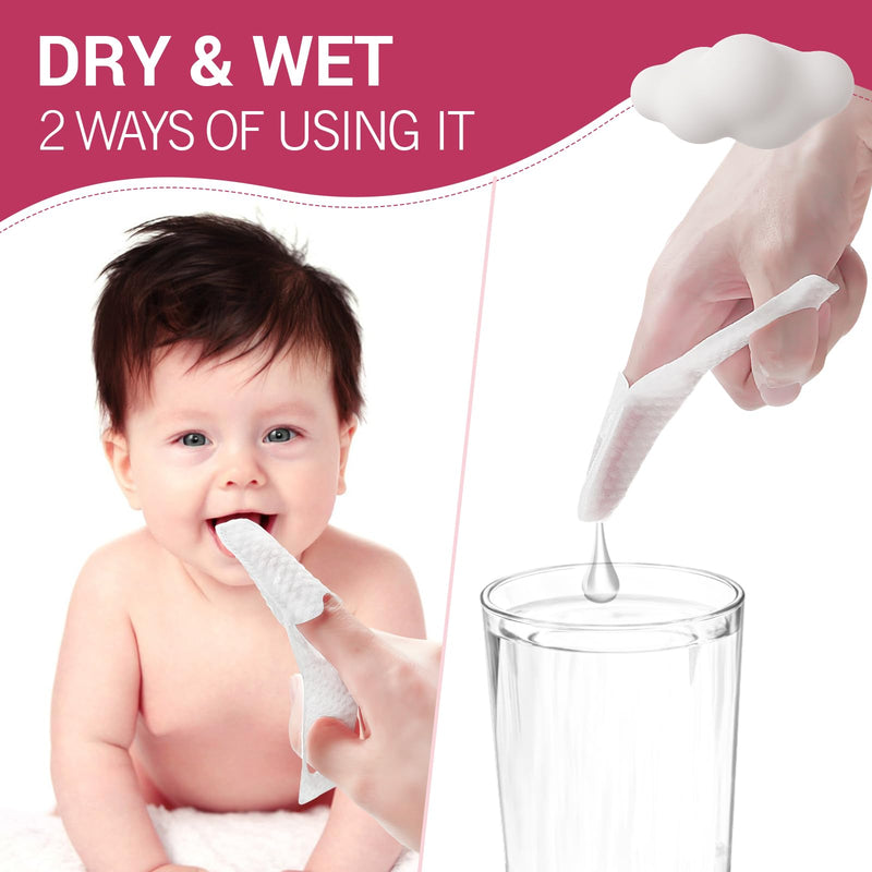 [Australia] - 120 PCS Baby Tongue Cleaner for Newborn, Oral Finger Dry Wipes for Infant, Disposable Toddler Mouth Toothbrush for 0-24 Months 120 