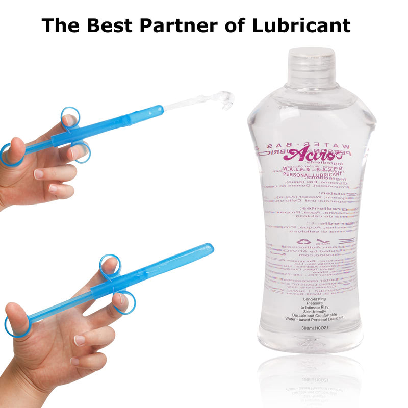 [Australia] - Lube Applicator Syringe with Precise Scales, 6.5” Personal Lubricant Shooter with Air-Proof Silicone Cap, Reusable Durable Applied for Men, Women & Couples Blue+white 