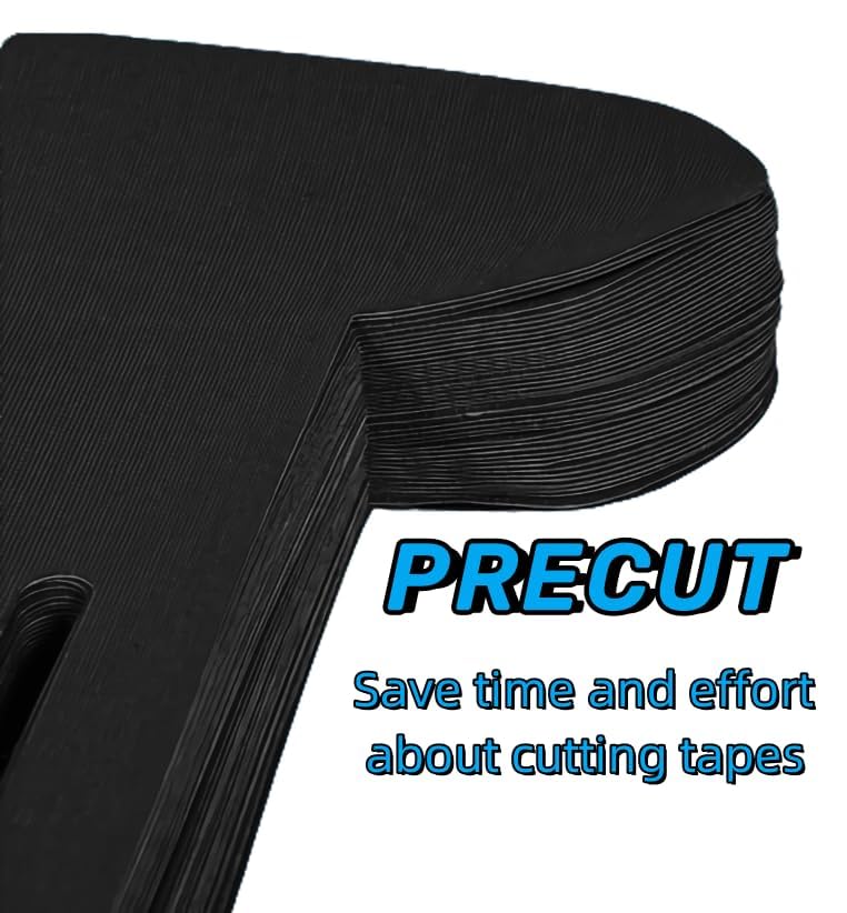 Kinesiology Tape for Knees 12 Pcs, PreCut Athletic Knee Tape for Knee Pain Relief- Brace & Elastic Supports- Waterproof & Breathable Hypoallergenic Latex-Free Tape Black
