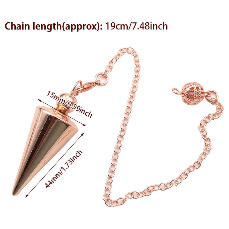 [Australia] - Hahhhha Copper Pendulum for Divination Spiritual Point Reiki Copper Cone Pendant Divination Healing Dowsing Pendulum Metal Pendulum Spiritual Point Pendulum Rose Gold 