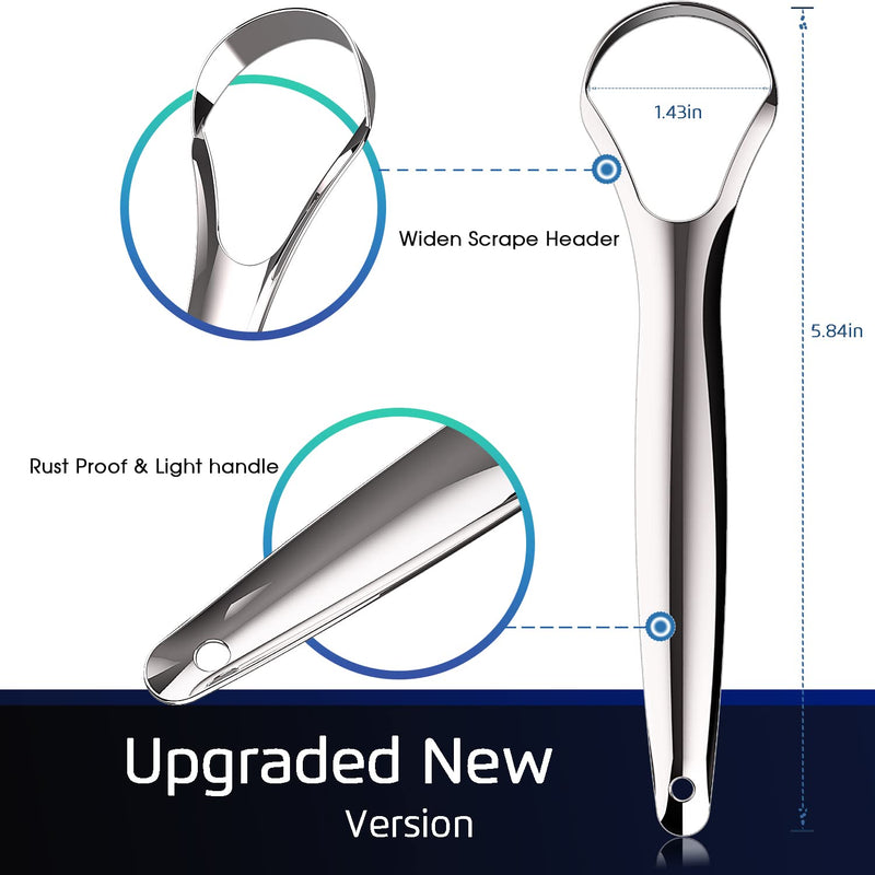 [Australia] - Metal Tongue Scraper with Travel Case, Easy to use Tongue Scraper for Adults, 100% Stainless Steel Tongue Cleaners For Oral Care, Fight Bad Breath, Professional Tongue Brush to Fresh Breath 