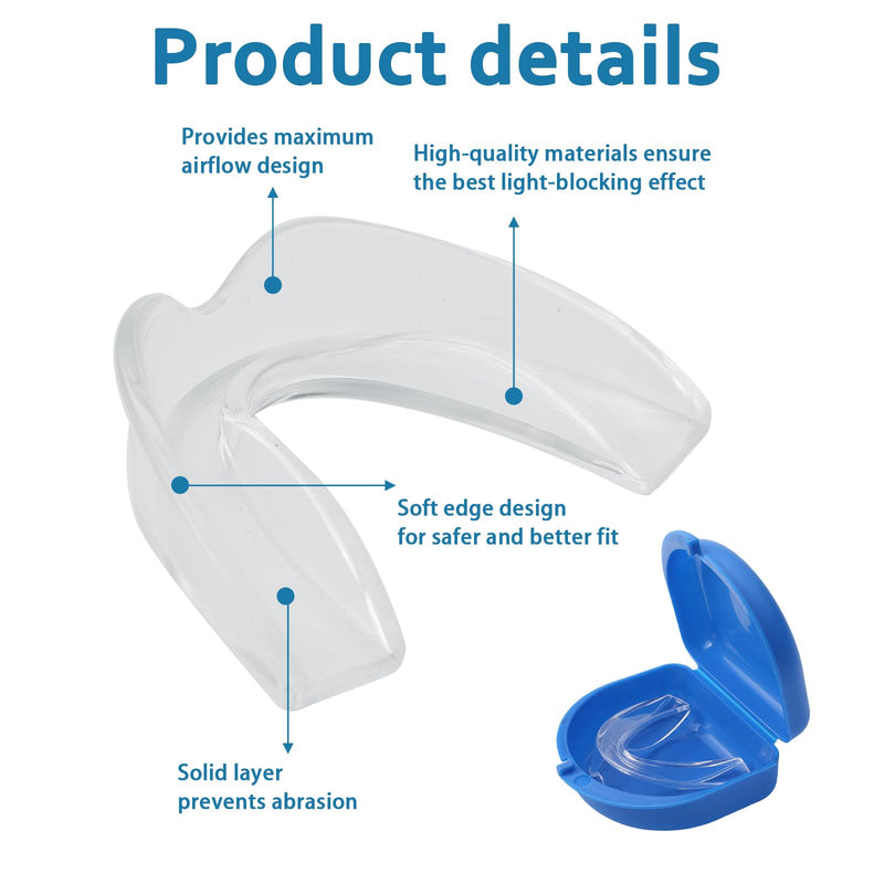 [Australia] - Mouth Guard for Grinding Teeth at Night, Nightguards for Grinding Teeth Mouth Guard for Clenching Teeth at Night for Sleeping Bite Guard for Teeth Adults (2 Sizes, 4 PCS) 