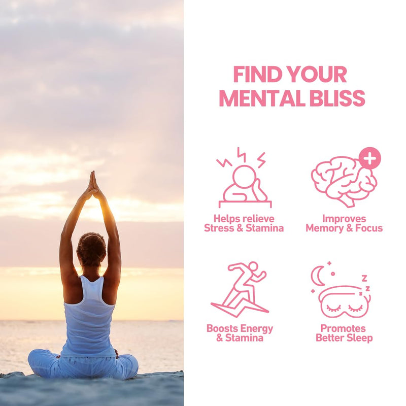Vedic Mind Bliss- Stress Relief & Sleep Aid | 6-in-1 Ashwagandha Complex +Chamomile +Saffron & More | High Strength Ashwagandha | Anxiety Relief, Calming, Mood Lift | 60 Vegan Capsules 60 count (Pack of 1)