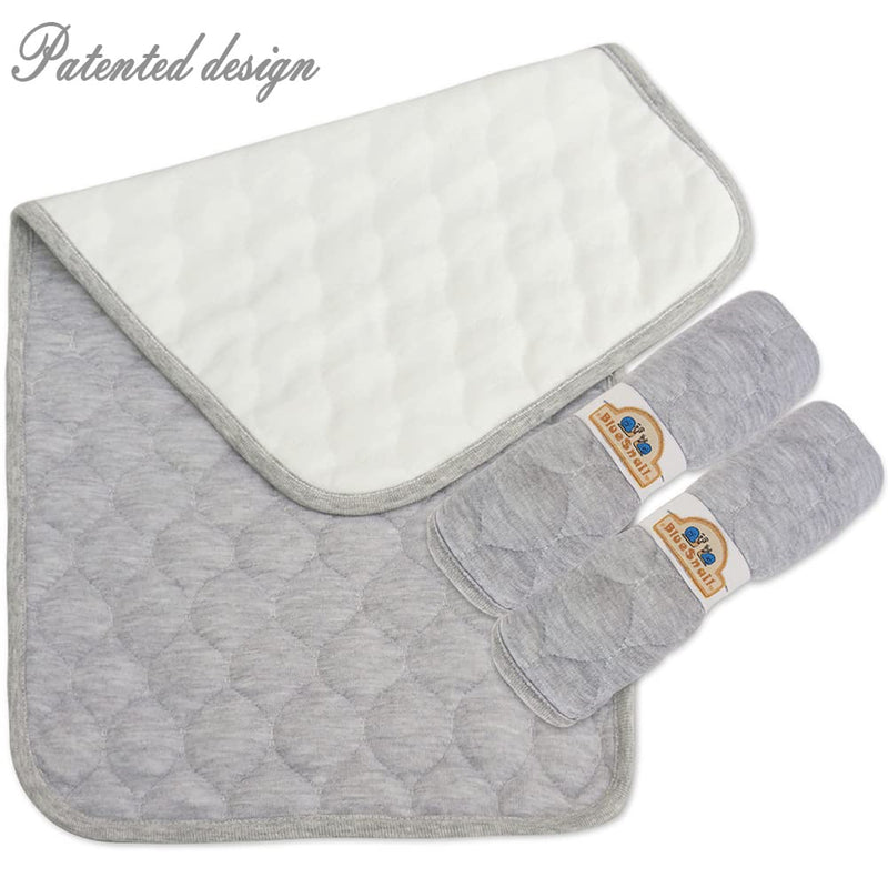 [Australia] - BlueSnail Quilted Thicker Waterproof Changing Pad Liners 3 Count(Gray) gray 