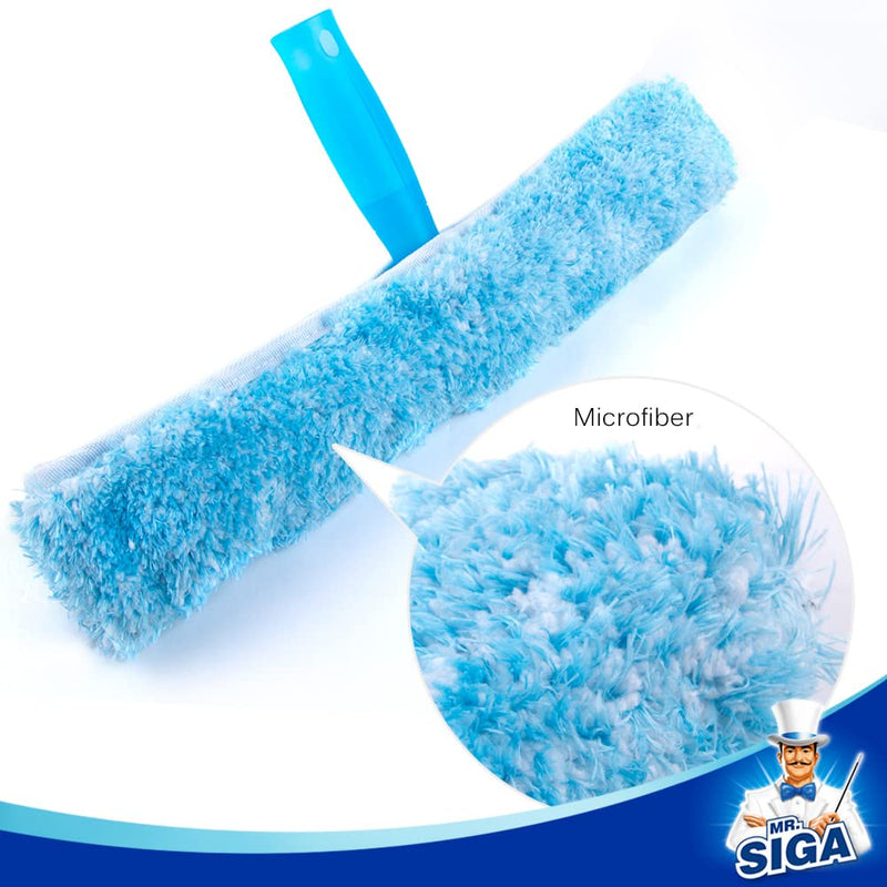 [Australia] - MR.SIGA Professional Window Cleaning Combo - Squeegee & Microfiber Window Scrubber, 14" 14-inch Blue 