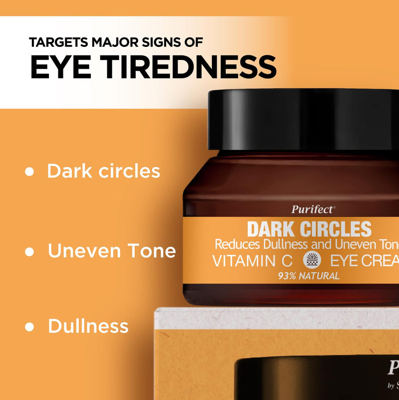 Purifect Dark Circles Vitamin C Eye Cream Skin - Brightening Under Eye Cream Treatment for Women & Men, Hydrates & Moisturizes, Helps Dryness & Wrinkles, Use Day or Night - 1 fl oz