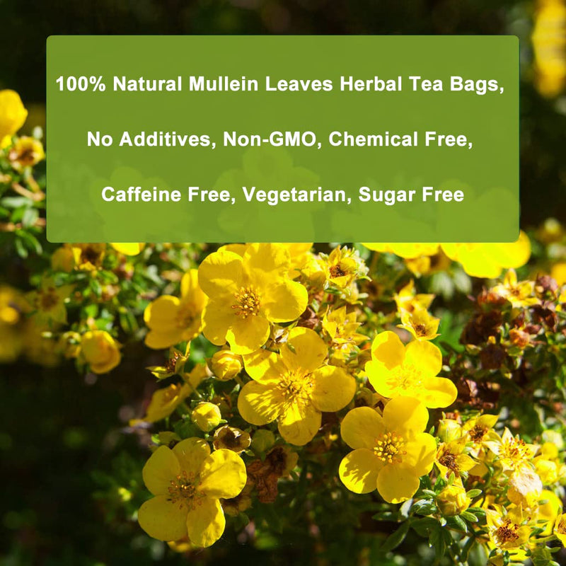 [Australia] - LYCKLIGA - Mullein Leaf Tea, Mullein Herbal Tea for Lung Detox, Mullein Tea for Healthy Respiratory and Bronchial Function (15 Tea Bags) 
