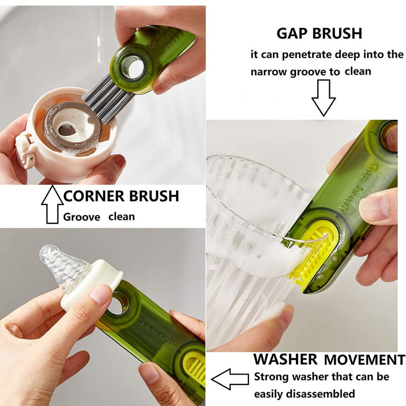 [Australia] - 3 in 1 Tiny Cleaning Brush, 3 Pack Cup Lid Cleaner Brushes Set Mini Multi-Functional Crevice Cleaning Brush for Cleaning Baby Bottles, Narrow Neck Bottle, Sport Water Bottle, Tumbler, Glass Vase 