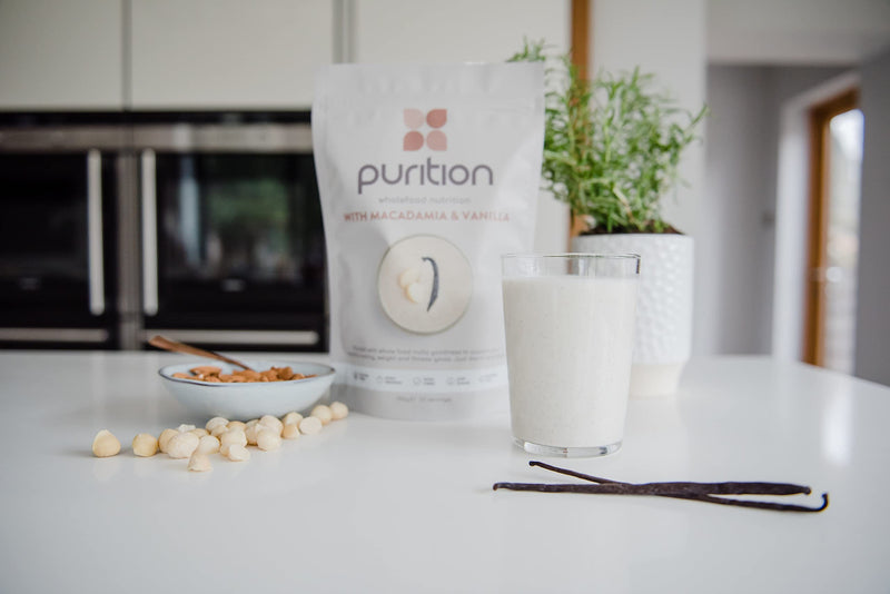 Purition Macadamia & Vanilla - Natural, Gluten Free, High Protein, Low Sugar, Keto, Vegetarian, Meal Replacement Shake for Healthy Weight Management, 500g, 12 Servings 500 g (Pack of 1)