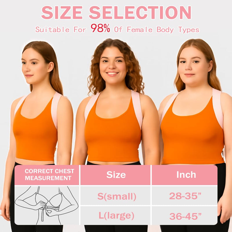 [Australia] - Back Brace Posture Corrector for Women - Thin & Invisible Back Brace for Posture - Adjustable Back Support Brace - Relieve Upper Back Discomfort & Regain Confidence, L(36-45") 1PCS 1 L(36-45") 