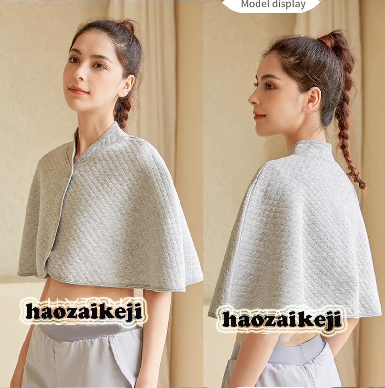 haozaikeji Women Thermal Shoulder Wraps Shoulder Support Warmer Heat Shawl Elderly Pregnant Warm Cape Pain Relief Arthritis Gray