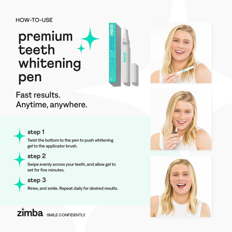 New Zimba Whitening On-The-go Kit | Cordless LED Accelerator Light and Whitening Pen On-The-Go Whitening Kit