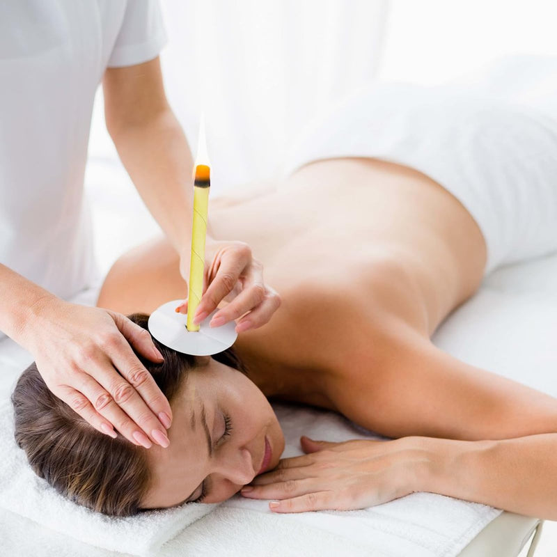 [Australia] - Ear candles, ear candle set with natural organic beeswax, all-natural ear candles, beeswax candle cones, ear wax candles with 5 protective discs + 10 cotton swabs (Beige-10pcs, Extra wide) Beige-10pcs 