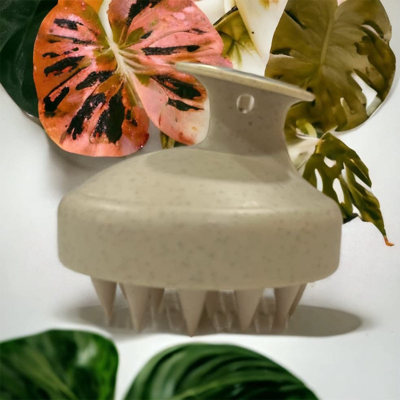 [Australia] - Eco-Friendly Detangler Brush w/Scalp Massager| Anit-Knot for Smooth & Frizz-Free Hair| Wet & Dry Scalp Exfoliator w/Soft Silicone Bristles| Dandruff Removal & Hair Growth (KHAKI) Khaki 