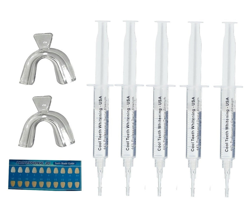 [Australia] - Teeth Whitening Gel Refills 5 Pack Teeth Whitening Trays Included Remove Tooth Stains Enamel Safe Gluten Free 44% Carbamide Peroxide Gels Vegan and Alcohol Free Fast Acting Teeth Whitener BPA Free 