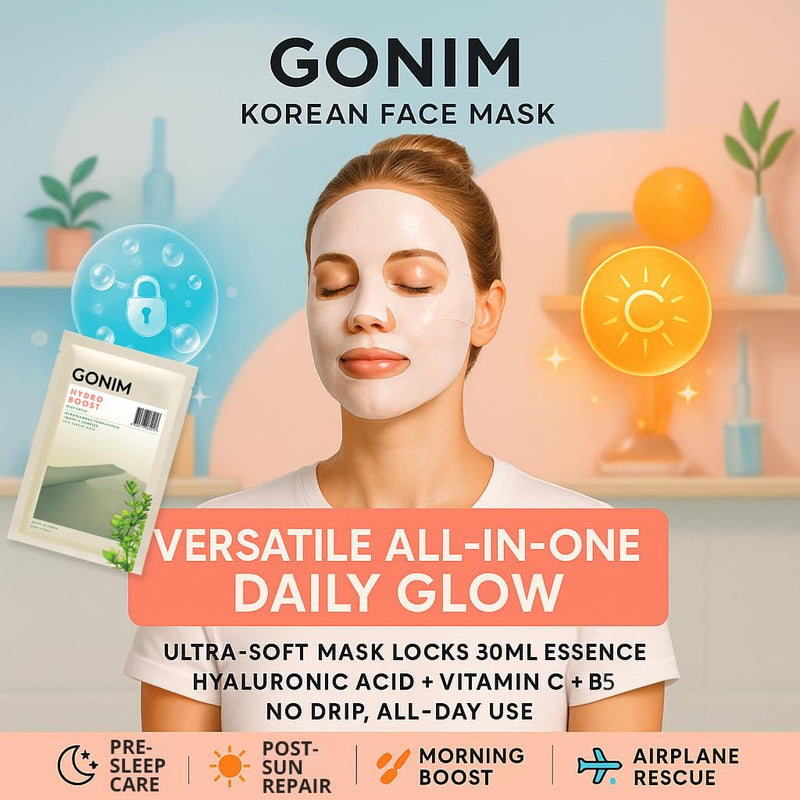 Korean Face Mask, Hydrating Sheet Mask with Hyaluronic Acid Serum | Face masks for women with collagen activation and vitamin C; Korean sheet mask for skin care, travel essentials, 30mlx10pcs 1 Count (Pack of 10)
