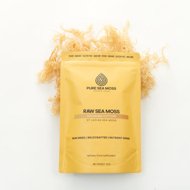 Raw Dried Sea Moss 100g | Pure Sea Moss Organic-Vegan, for Homemade Sea Moss Gel