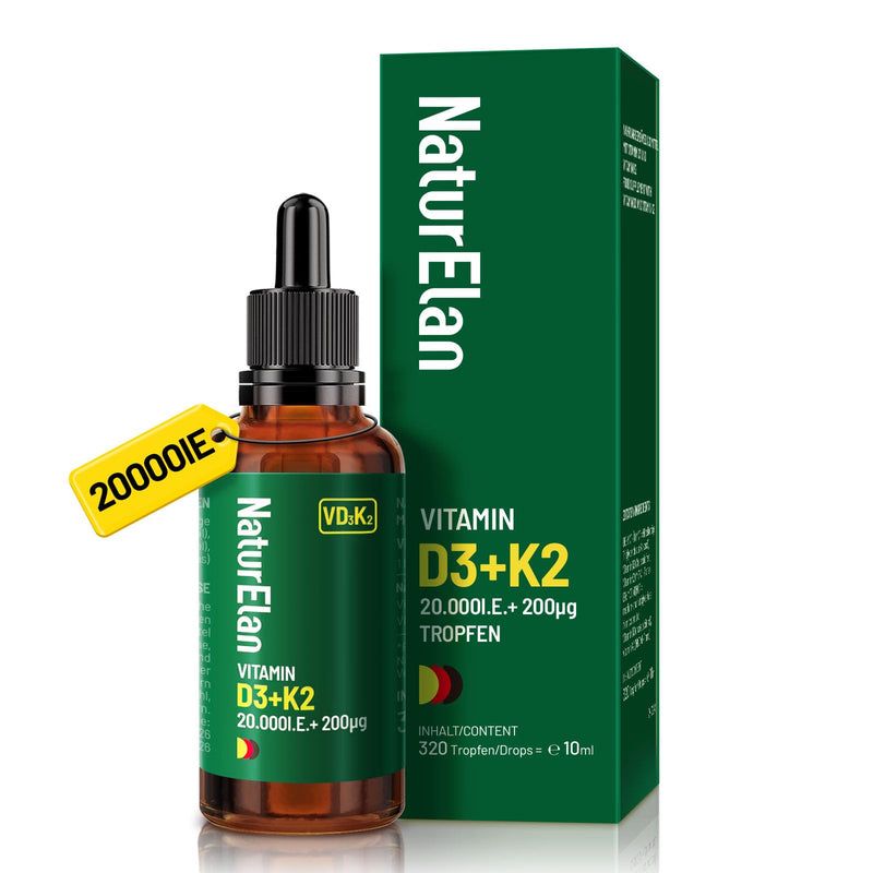 [Australia] - Vitamin D3 K2 high-dose drops - 20000I.U. + Vitamin K2 MK7 200 mcg per dose, vegetarian, without additives, produced in Germany 