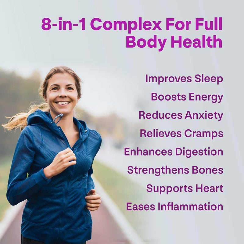 Ultimate Magnesium Complex – 8 Types in 1 Formula Including Glycinate, Citrate, Taurate, Malate & More – 500mg Per Serving –120 Capsules