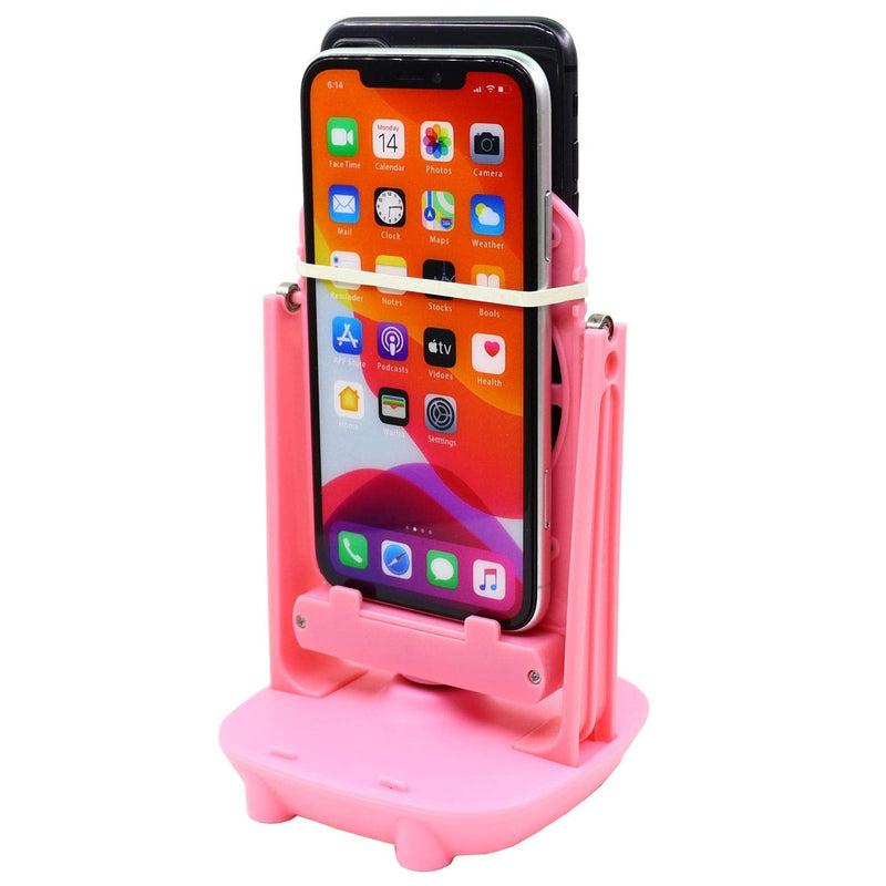 [Australia] - Phone Swing Step Counter Pedometer Compatible with Poke Ball Plus, Pedometer, (High Silent Version) (USB Cable) (Support 2 Phones)(Pink) 