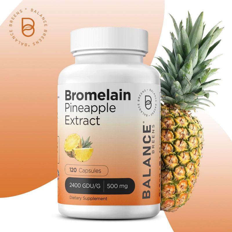 [Australia] - Balancebreens Bromelain 500mg, 120 Capsules - Pineapple Extract Digestive Enzyme, Supports Digestion and Joint Health Supplement 120 Count (Pack of 1) 