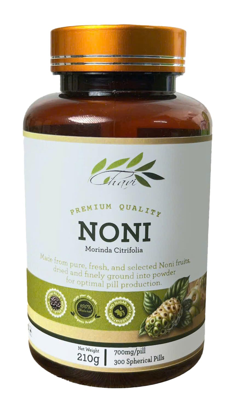 [Australia] - CHAVI Noni Pills | 700mg | 300 Spherical Pills | Morinda citrifolia Pills | Natural Antioxidant Supplement to Support Well-Being, Energy, and Vitality 