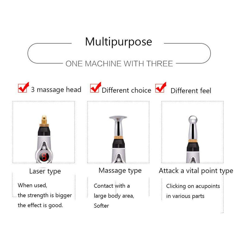 [Australia] - Electronic Acupuncture Pen, 3-in-1 Meridian Energy Pen for Pain Relief, Pain Relief Therapy, Electric Meridians Acupuncture Machine 