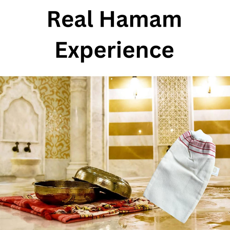 [Australia] - Turkish High Quality Kelebek ZenXhome Exfoliating Gloves Hamam Kese Body Exfoliating Exfoliating Sauna Glove Spa Cellilute Remover Mitt Skin Care (White, Medium Hard Skin) 