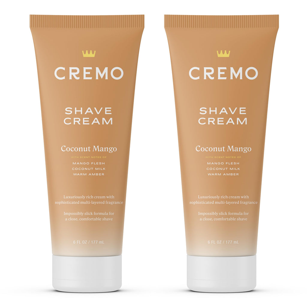 Cremo Coconut Mango Moisturizing Shave Cream, Astonishingly Superior Ultra-Slick Shaving Cream for Women Fights Nicks, Cuts and Razor Burn, 6 Fl Oz (Pack of 2) 6 Fl Oz (Pack of 2)