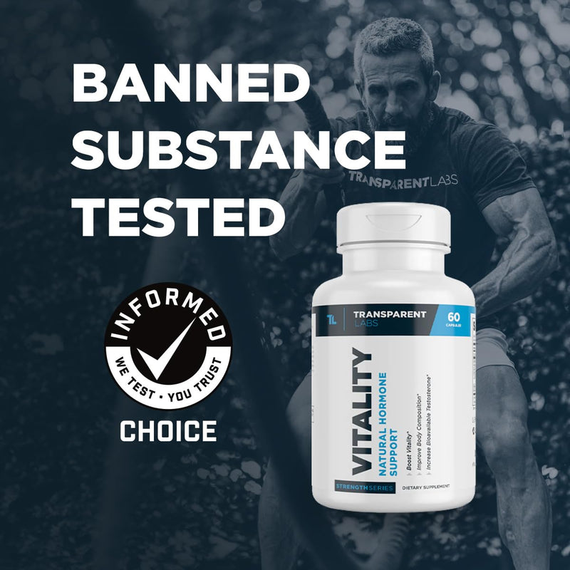[Australia] - Transparent Labs Vitality Testosterone Booster - Testosterone Supplement for Men with Ashwagandha KSM-66, PrimaVie Shilajit Extract, & DIM to Support Vitality, & Bioavailable Testosterone - 60 Count 
