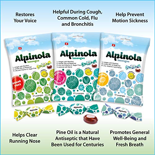 [Australia] - Alpinola Lozenges, Menthol, 20 Herbs and Vitamin C, Sugar Free Stevia, 17 Count Stevia Sugar Free 