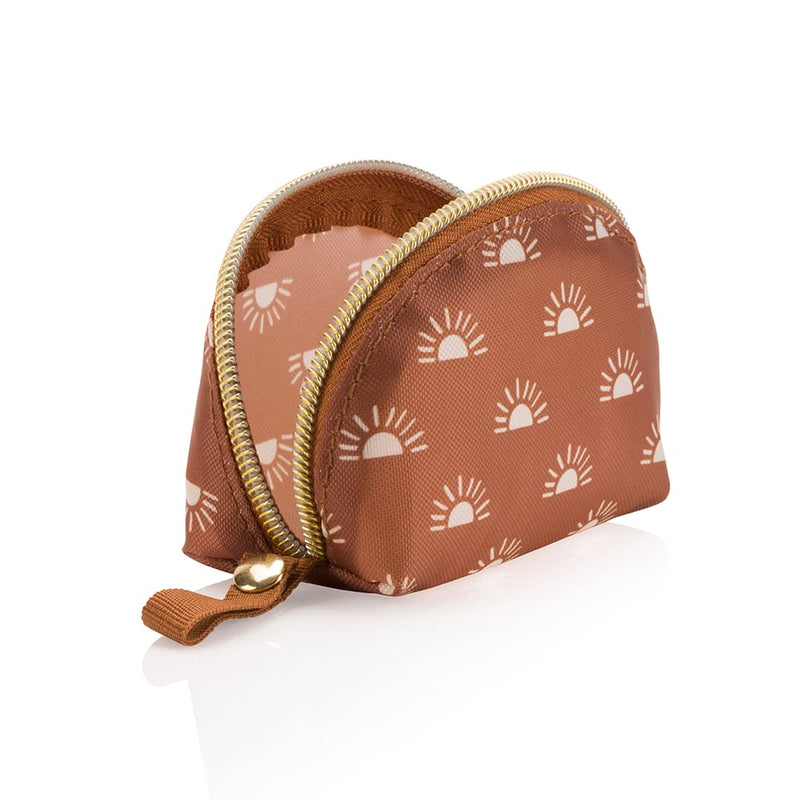 [Australia] - Itzy Ritzy Everything Storage Pouch; Holds 2 Pacifiers; Snap Handle Attaches to Diaper Bag, Stroller or Purse; Pouch Can Also Hold Earbuds, Chargers, Change or Disposable Bags; Terracotta Sunrise 