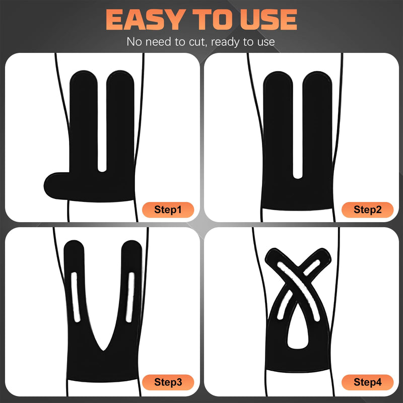 Kinesiology Tape for Knee, 15 Strips Precut Knee Tape for Stability and Patellar Support, Waterproof Elastic Breathable Athletic Sports Tape (Black)