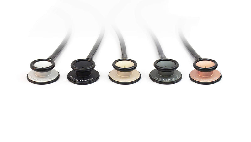 [Australia] - ADC 619CHM Adscope Lite Model 619 Ultra Lightweight Clinician Stethoscope with Tunable AFD Technology, Champagne Finish with Black Tubing 